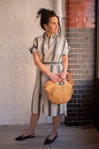 Fransa Maddie Meteorite Stripe Dress - The Mercantile London