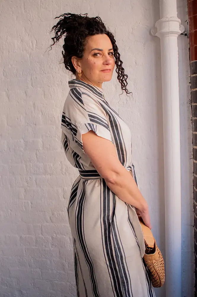 Fransa Maddie Meteorite Stripe Dress - The Mercantile London