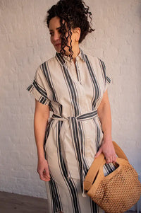 Fransa Maddie Meteorite Stripe Dress - The Mercantile London