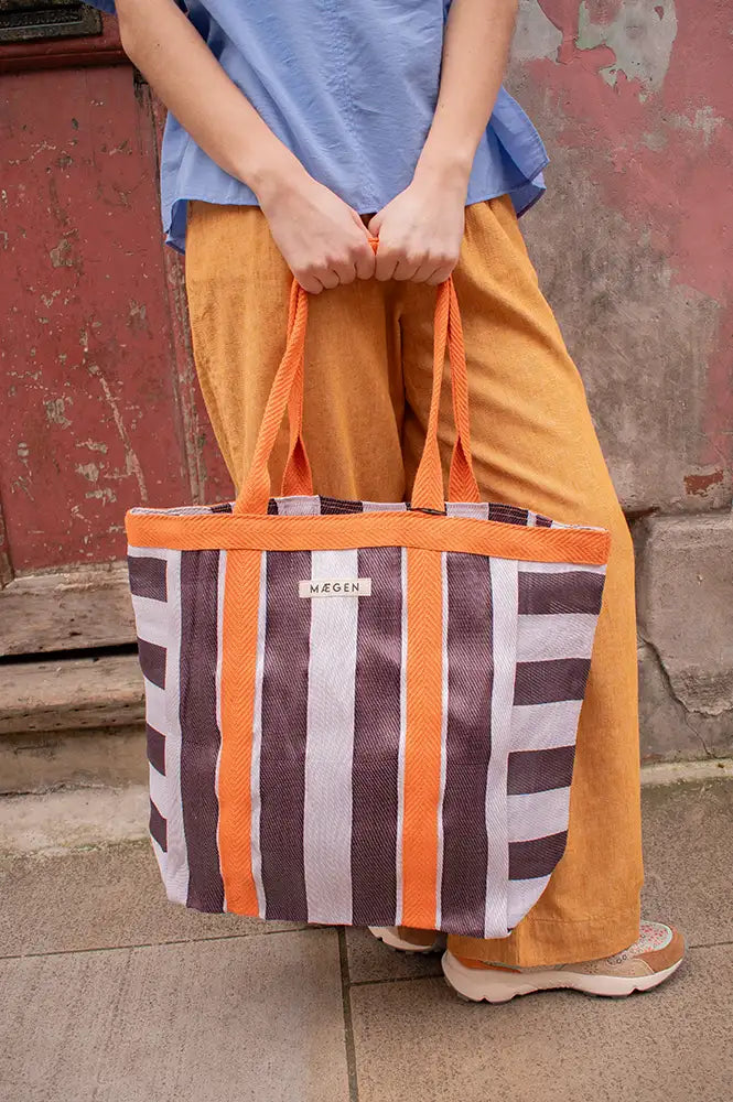 MÆGEN Orange, White & Aubergine Everywhere Bag - The Mercantile London