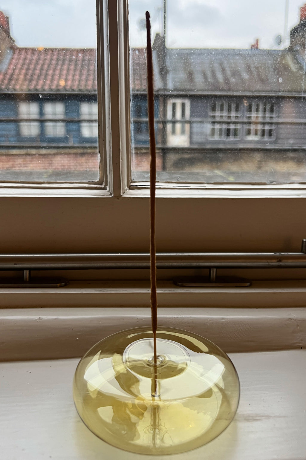 MÆGEN Yellow Dimple Hand Blown Glass Incense Holder - The Mercantile London