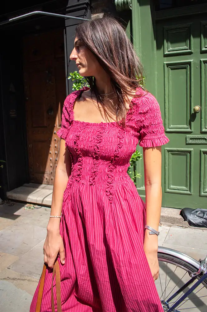 damson madder dresses Ebba Midi Dress it features lace straps and a lace bust panel Damson Madder Lilo Mini Dress