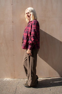 ICHI Dalia Fruit Dove Magenta Check Shirt