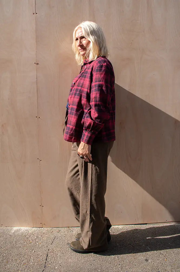 ICHI Dalia Fruit Dove Magenta Check Shirt
