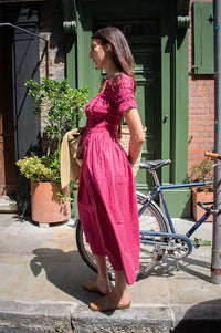 Damson Madder Raphaela Berry Business Ruffle Midi Dress