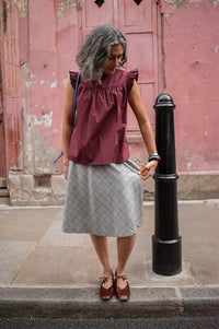 Frau Stockholm Red Mahogany Frill Blouse