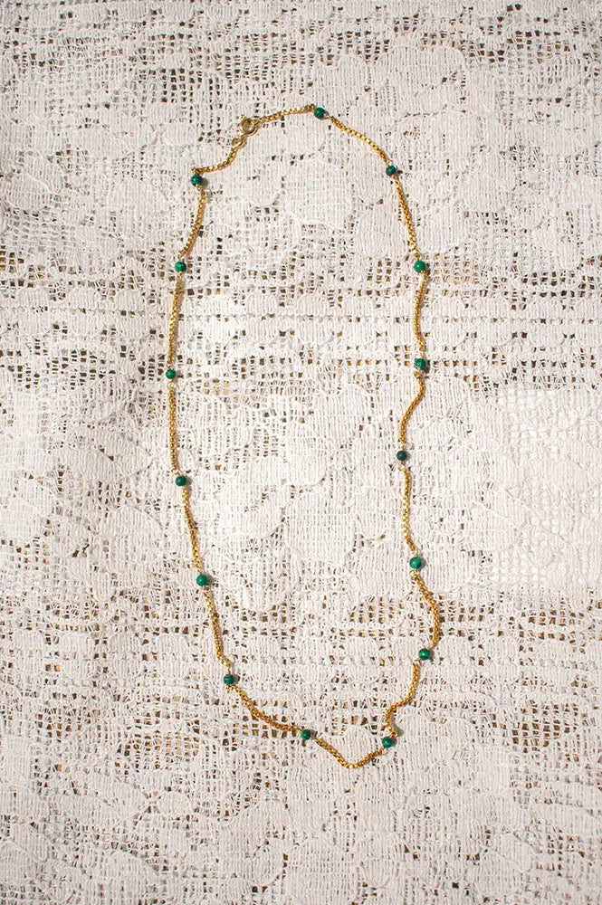 Shyla Venus Slim Malachite Necklace