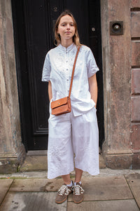 Yerse White Embroidered Bermuda Shorts - The Mercantile London