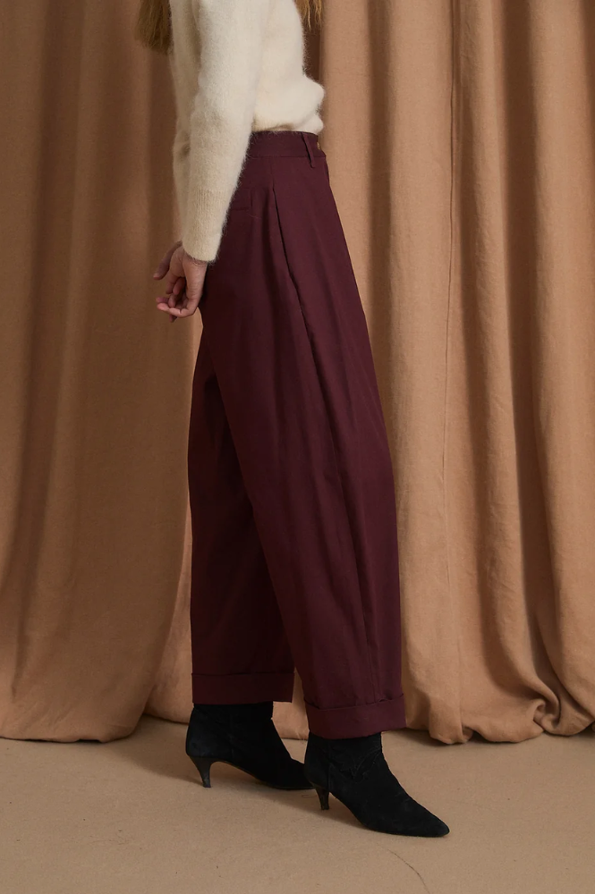 Sophie + Lucie Mar Burgundy Trousers