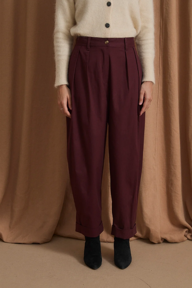Sophie + Lucie Mar Burgundy Trousers