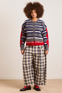 Damson Madder Mara Blue Brushed Check Trouser