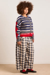Damson Madder Mara Blue Brushed Check Trouser