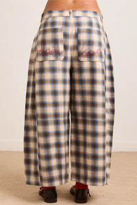 Damson Madder Mara Blue Brushed Check Trouser