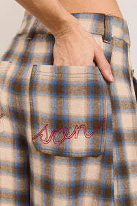 Damson Madder Mara Blue Brushed Check Trouser