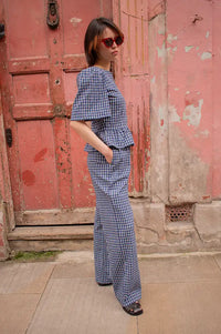 The New Society Jasmine Midnight Check Trousers - The Mercantile London