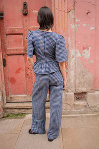 The New Society Jasmine Blue Check Top - The Mercantile London