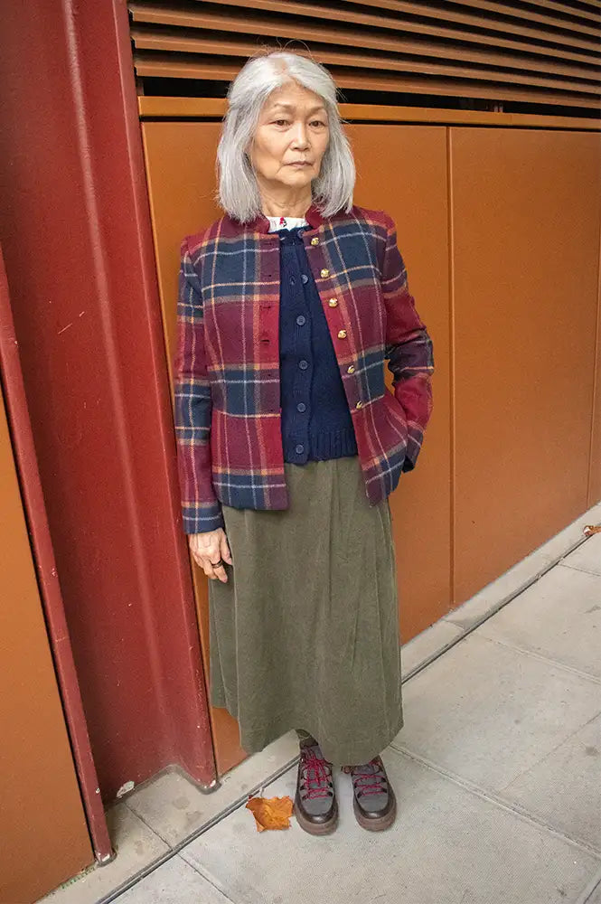 Sophie + Lucy Margaret Havard Burgundy Check Jacket