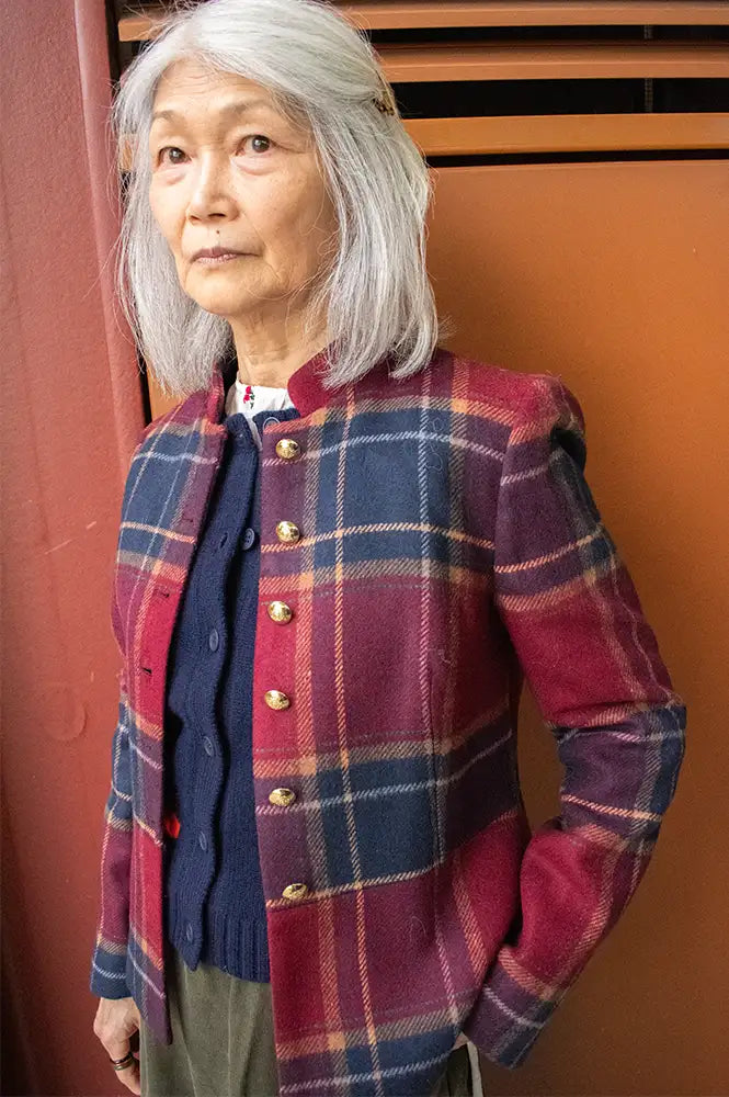 Sophie + Lucy Margaret Havard Burgundy Check Jacket