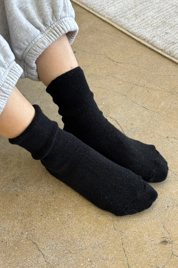 Le Bon Shoppe Jet Black Cloud Socks - The Mercantile London
