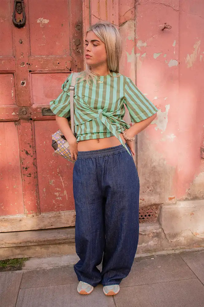 L.F. Markey Grant Chambray Denim Trousers - The Mercantile London