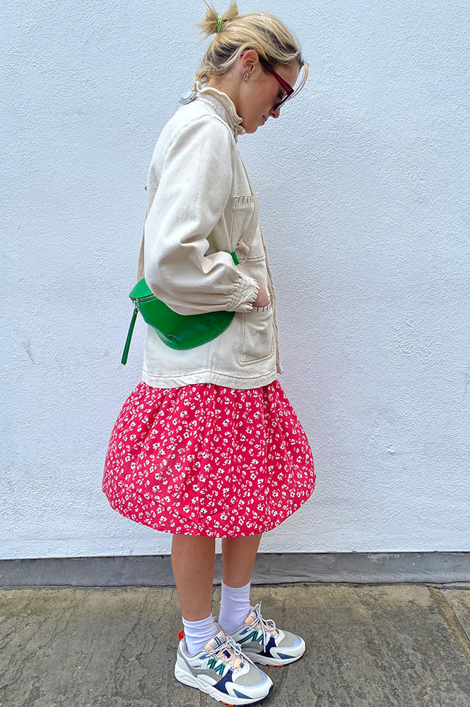 ICHI Marrakech Raspberry Wine Flower Skirt - The Mercantile London