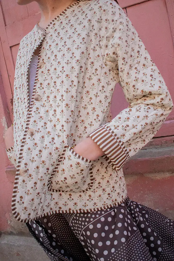 Marta Avril Brown Printed Jacket - The Mercantile London