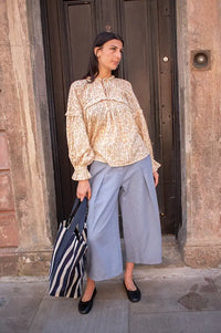Feeka Maloe Ochre Floral Blouse - The Mercantile London