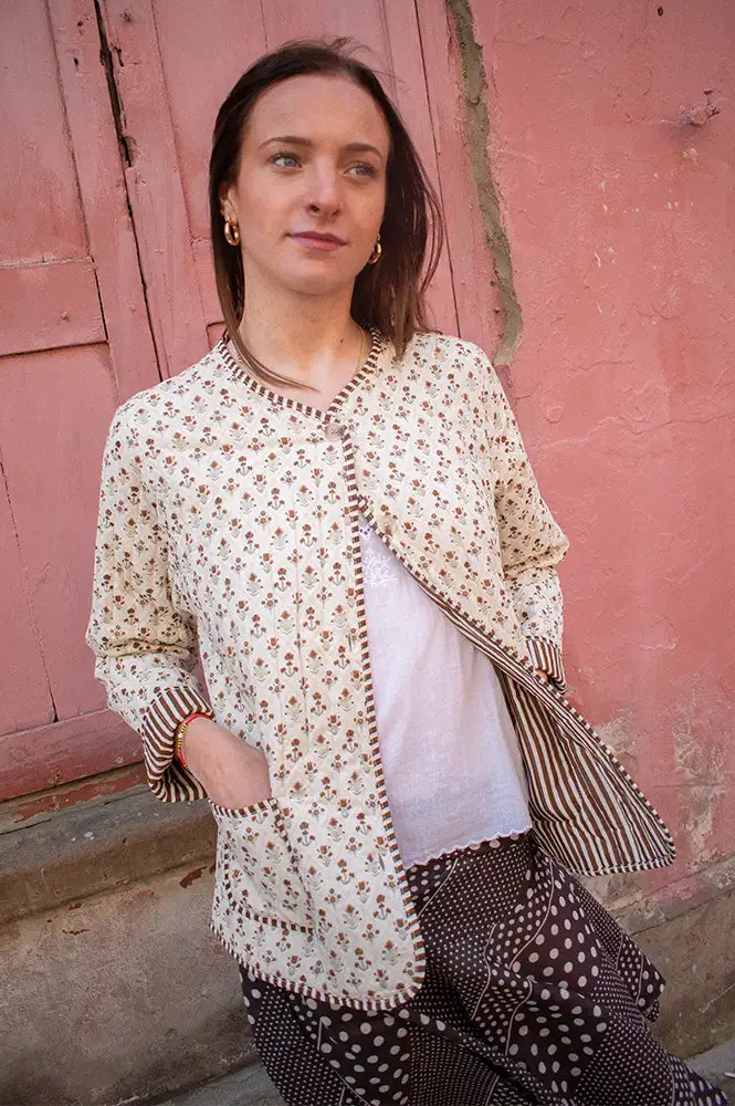 Marta Avril Brown Printed Jacket - The Mercantile London