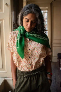 ICHI Mary Fairway Paisley Print Wool Scarf