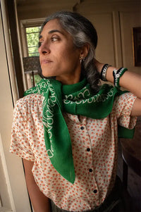 ICHI Mary Fairway Paisley Print Wool Scarf