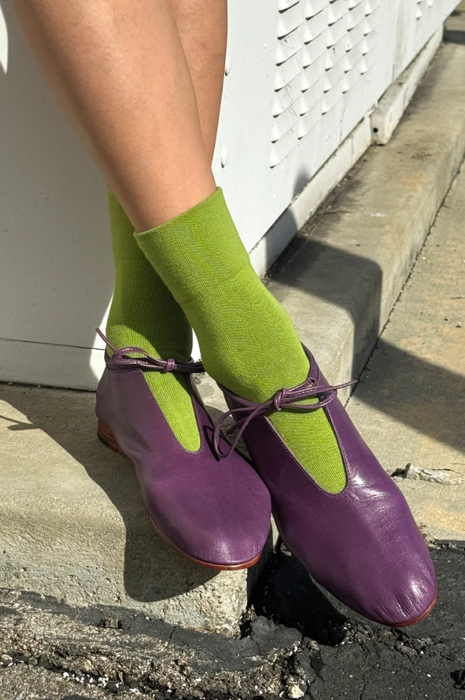 Le Bon Shoppe Matcha Sneaker Socks - The Mercantile London