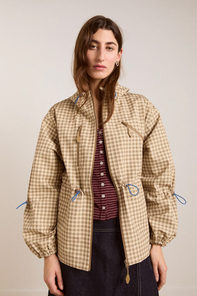 Damson Madder Matilda Brown Gingham Raincoat - The Mercantile London
