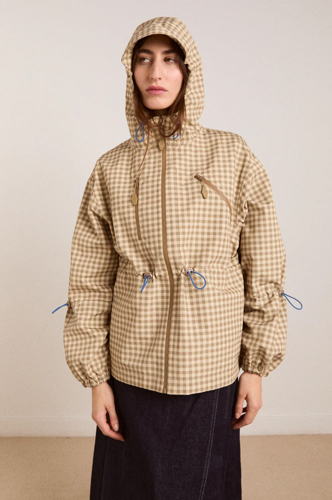 Damson Madder Matilda Brown Gingham Raincoat - The Mercantile London