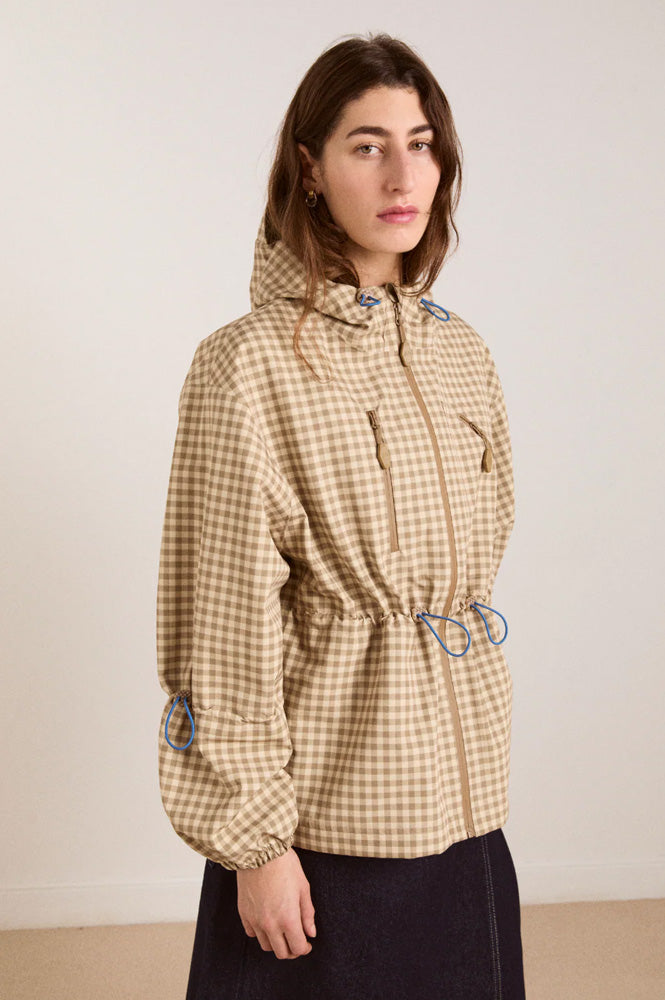 Damson Madder Matilda Brown Gingham Raincoat - The Mercantile London
