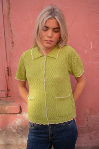 Petite Mendigote Mina Pistachio Knitted Shirt - The Mercantile London