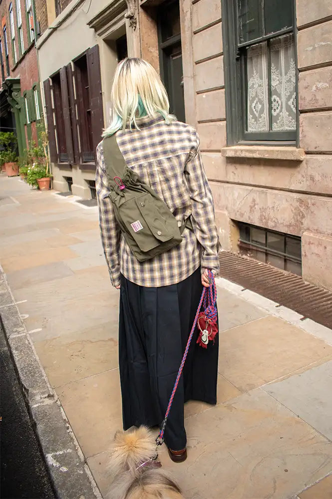 Damson Madder Matilda Dark Green & Magenta Cross Body Bag