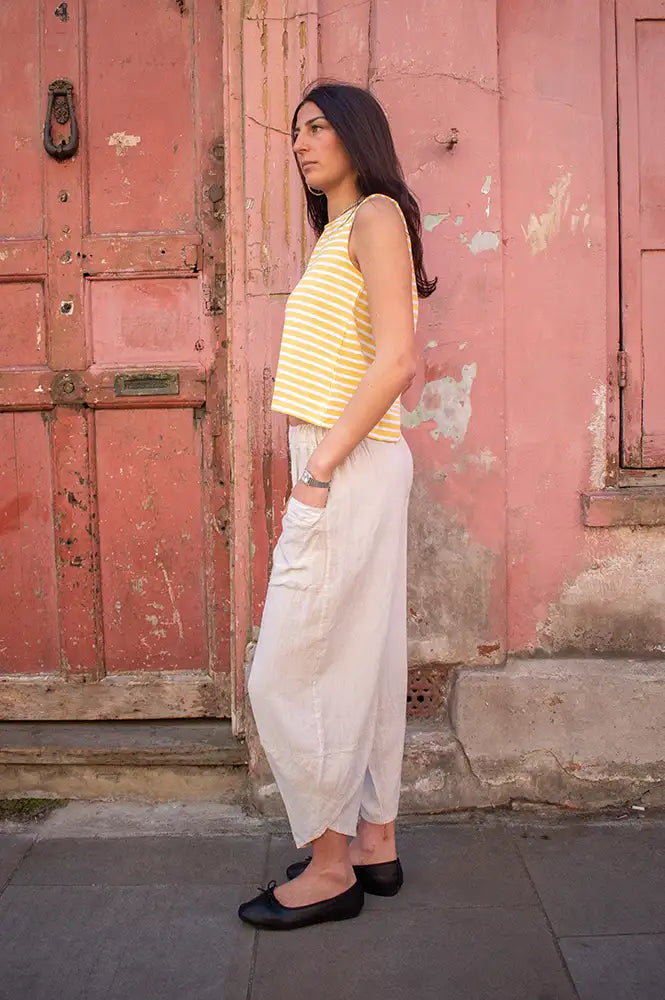 Bibico Alma Lemon Striped Tank Top