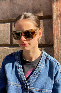A Kjaerbede Max Striped Horn Sunglasses - The Mercantile London