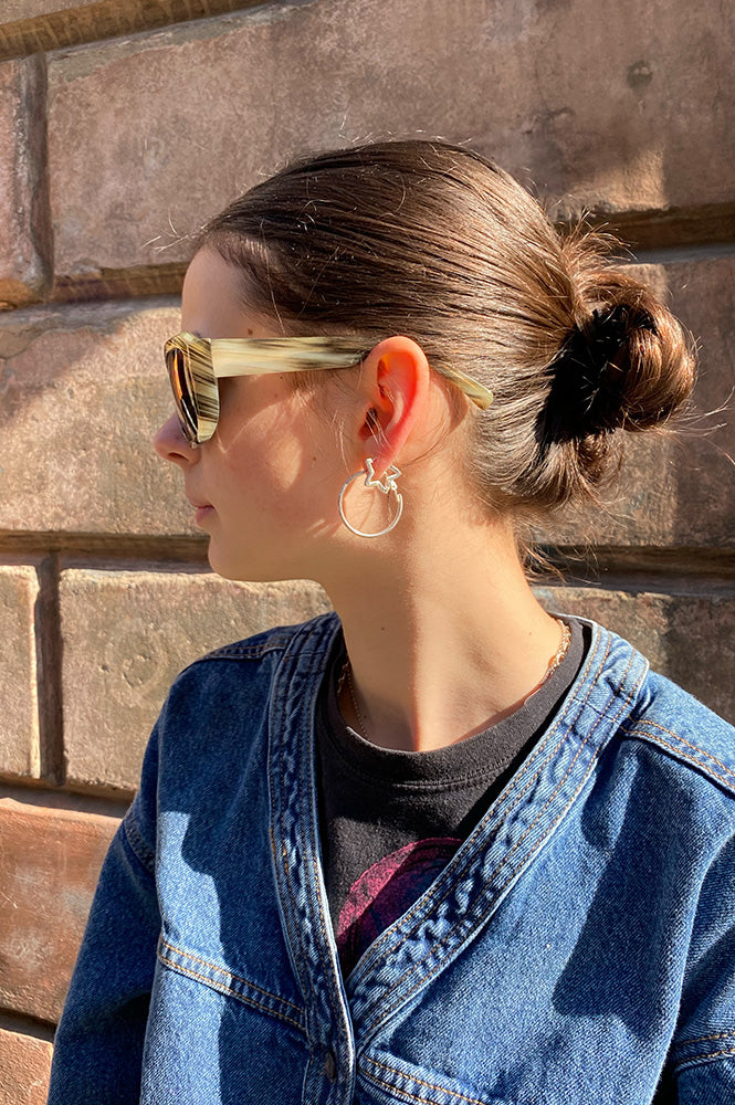 A Kjaerbede Max Striped Horn Sunglasses - The Mercantile London