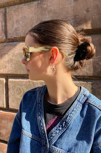 A Kjaerbede Max Striped Horn Sunglasses - The Mercantile London