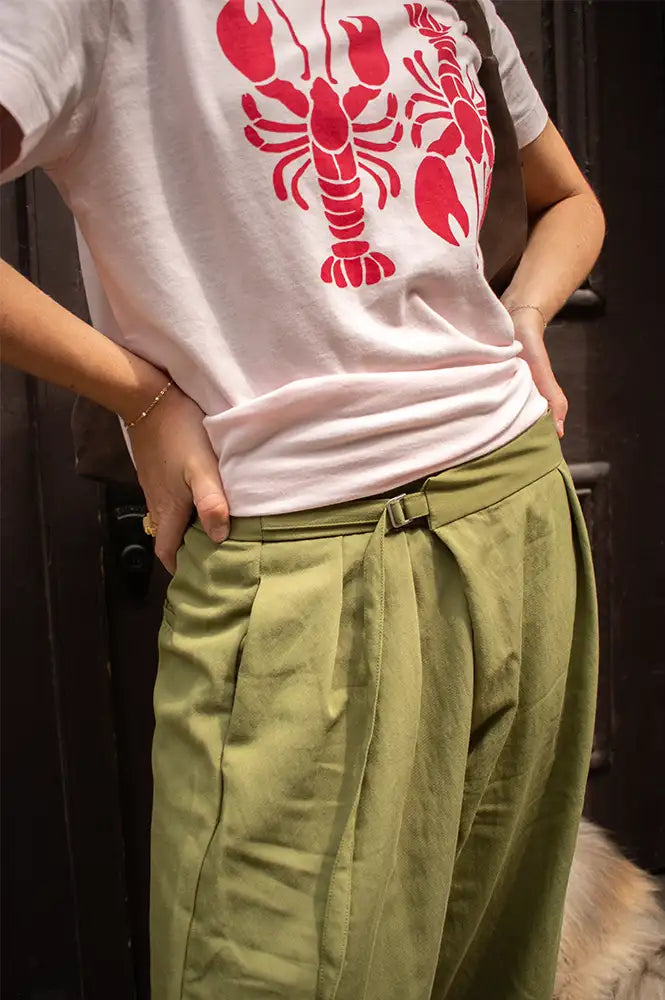 ICHI Leslie Mayfly Detail Wide Leg Trousers