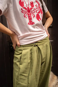 ICHI Leslie Mayfly Detail Wide Leg Trousers