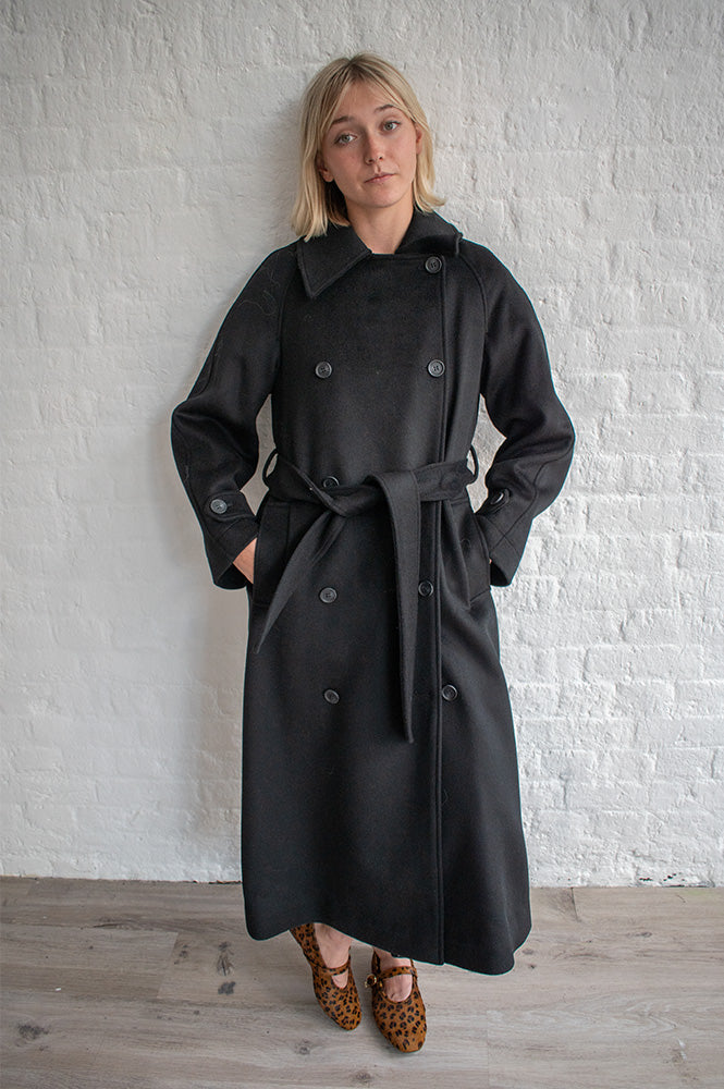 MBYM Lava Balck Double Fronted Coat - The Mercantile London