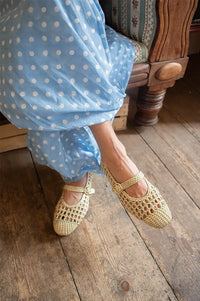 Petite Mendigote Carlita Gold Braided Ballerinas - The Mercantile London