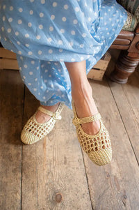 Petite Mendigote Carlita Gold Braided Ballerinas - The Mercantile London