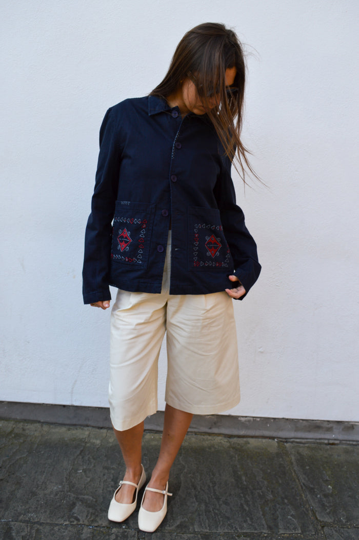 Wax Mews Twill Navy Jacket - The Mercantile London