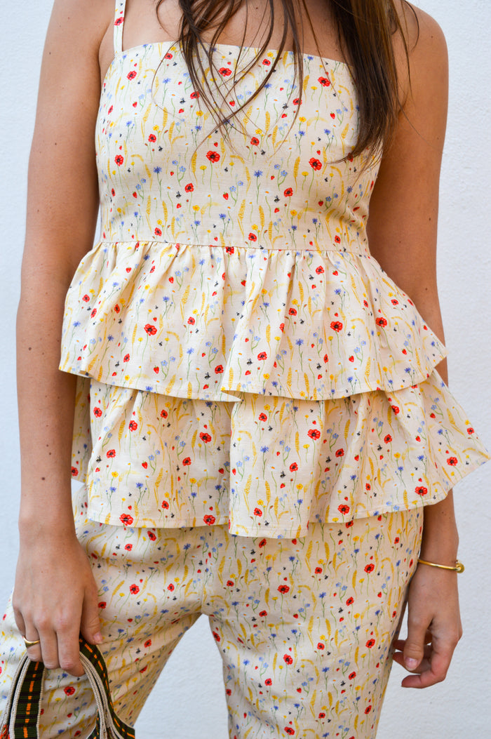 Helmstedt Ellie Cornflower Tiered Top - The Mercantile London