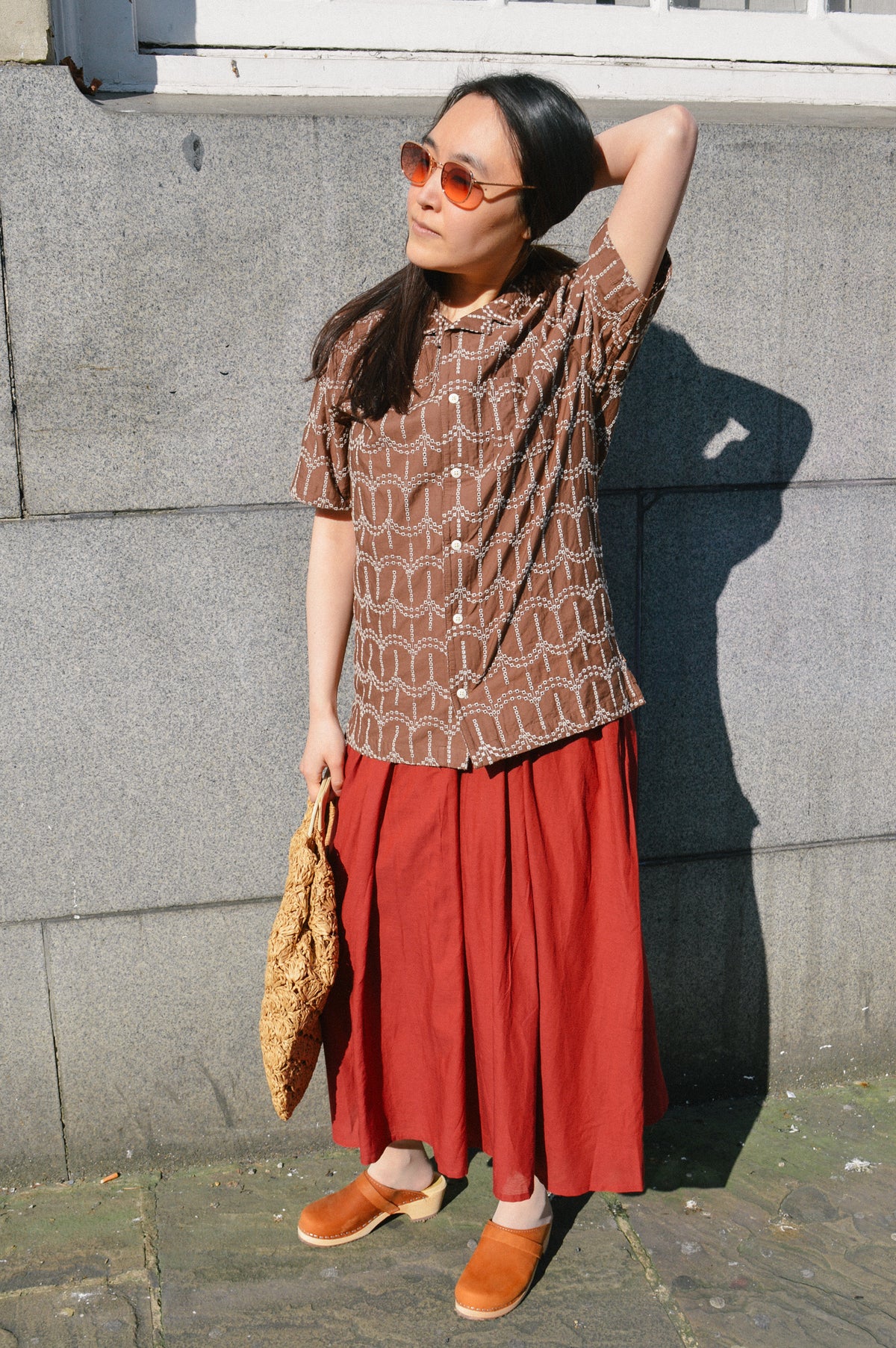 Far Afield Stachio Palm Tree Brown Shirt - The Mercantile London