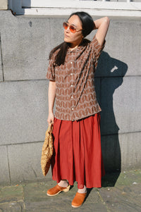 Far Afield Stachio Palm Tree Brown Shirt - The Mercantile London