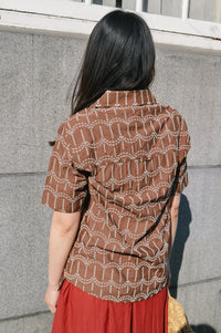 Far Afield Stachio Palm Tree Brown Shirt - The Mercantile London